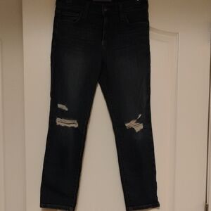 Joe's Jeans Distressed Dark Denim Ankle Jeans
